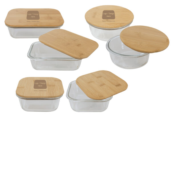 Glass Containers with Bamboo Lids - Image 3