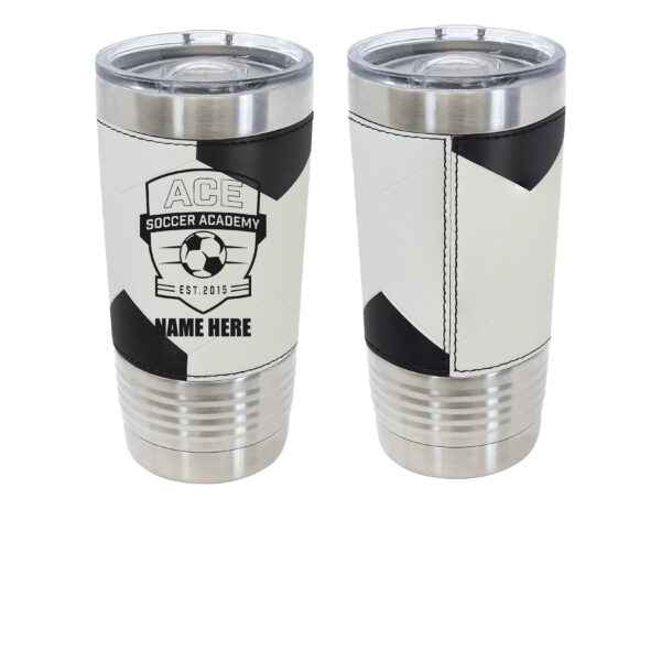 Ace Soccer Academy Soccer Leather Tumbler - Image 2