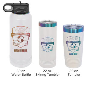 Ace Soccer Academy White Prism Drinkware